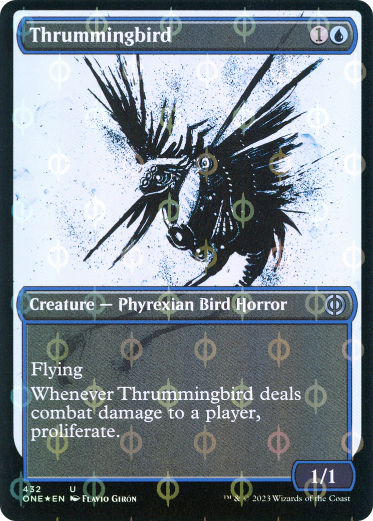 Thrummingbird (Showcase Ichor Step-and-Compleat Foil) [Phyrexia: All Will Be One] - Destination Retro