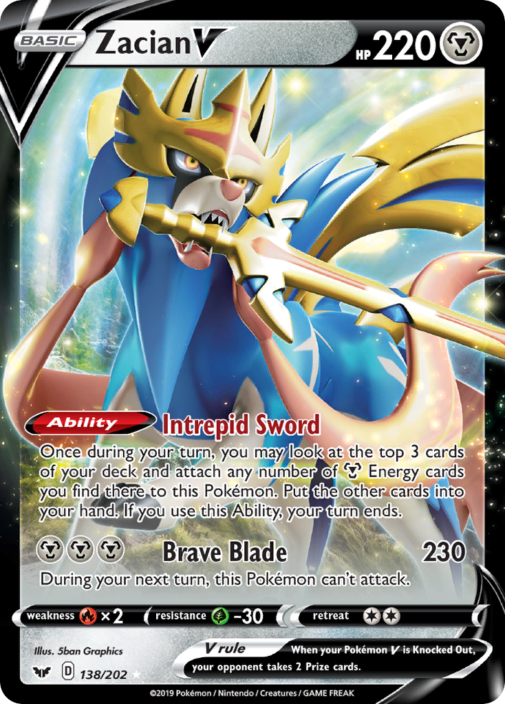 Zacian V (138/202) [Sword & Shield: Base Set] - Destination Retro