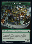 Saproling // Cat Warrior Double-sided Token [Dominaria United Tokens] - Destination Retro