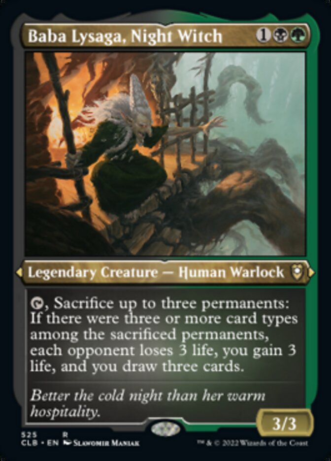 Baba Lysaga, Night Witch (Foil Etched) [Commander Legends: Battle for Baldur's Gate] - Destination Retro