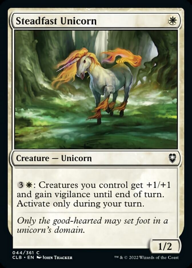 Steadfast Unicorn [Commander Legends: Battle for Baldur's Gate] - Destination Retro