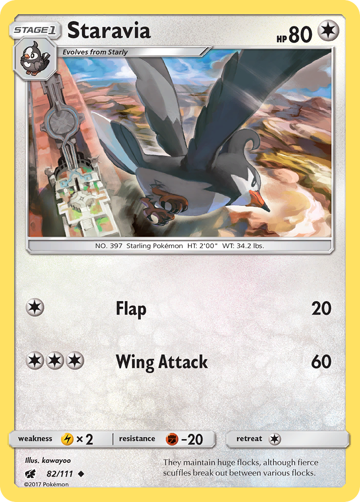 Staravia (82/111) [Sun & Moon: Crimson Invasion] - Destination Retro
