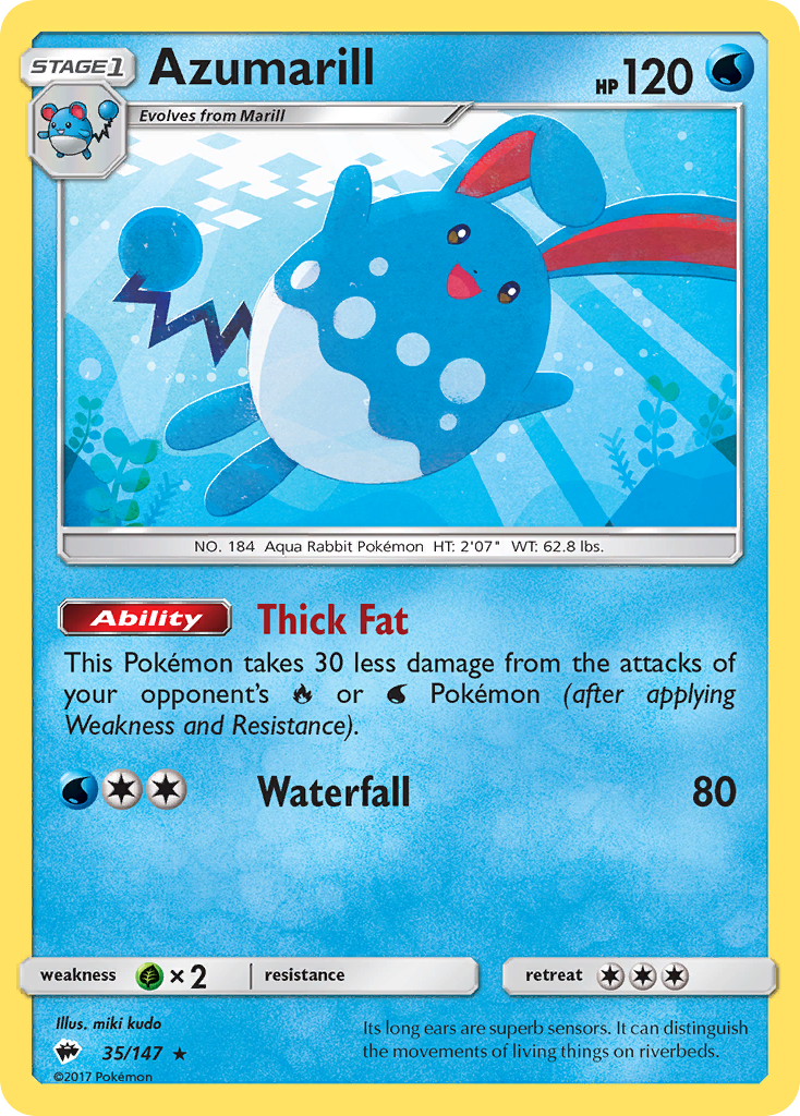Azumarill (35/147) [Sun & Moon: Burning Shadows] - Destination Retro