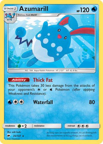 Azumarill (35/147) [Sun & Moon: Burning Shadows] - Destination Retro