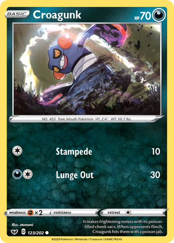 Croagunk (123/202) [Sword & Shield: Base Set] - Destination Retro