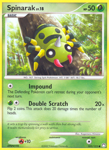 Spinarak (103/123) [Diamond & Pearl: Mysterious Treasures] - Destination Retro