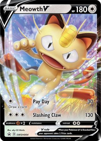 Meowth V (SWSH004) [Sword & Shield: Black Star Promos] - Destination Retro