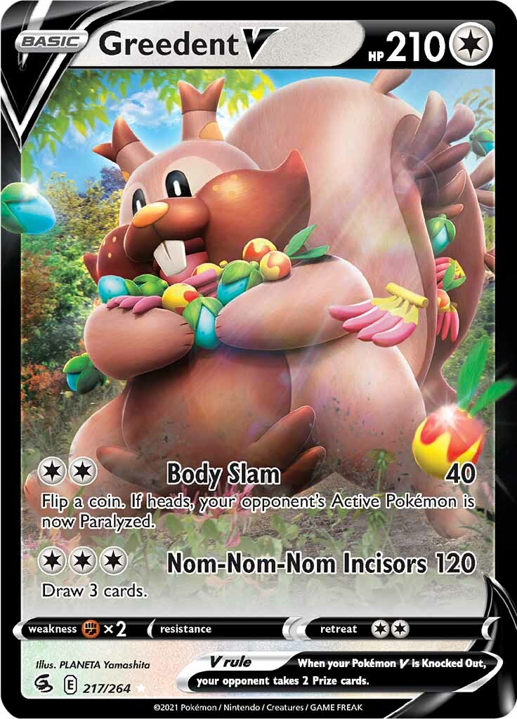 Greedent V (217/264) [Sword & Shield: Fusion Strike] - Destination Retro