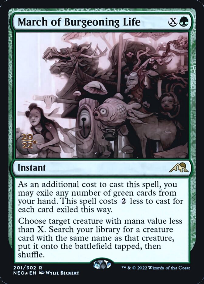 March of Burgeoning Life [Kamigawa: Neon Dynasty Prerelease Promos] - Destination Retro