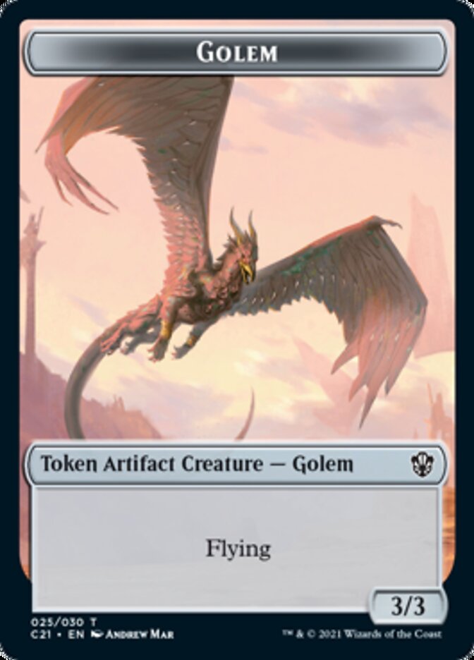 Golem (025) // Thopter Token [Commander 2021 Tokens] - Destination Retro