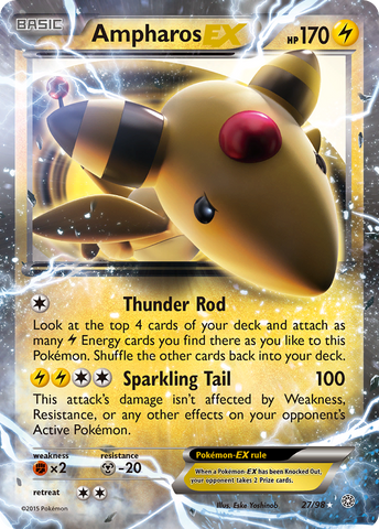 Ampharos EX (27/98) [XY: Ancient Origins] - Destination Retro