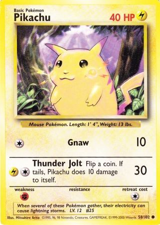 Pikachu (58/102) (Jumbo Card) [Base Set Unlimited] - Destination Retro