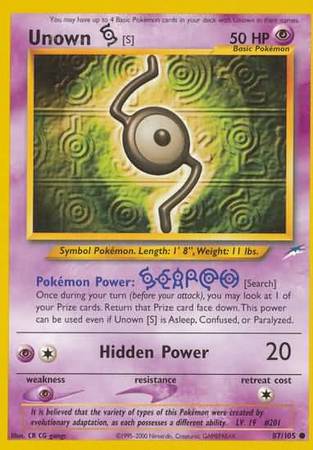 Unown [S] (87/105) [Neo Destiny Unlimited] - Destination Retro