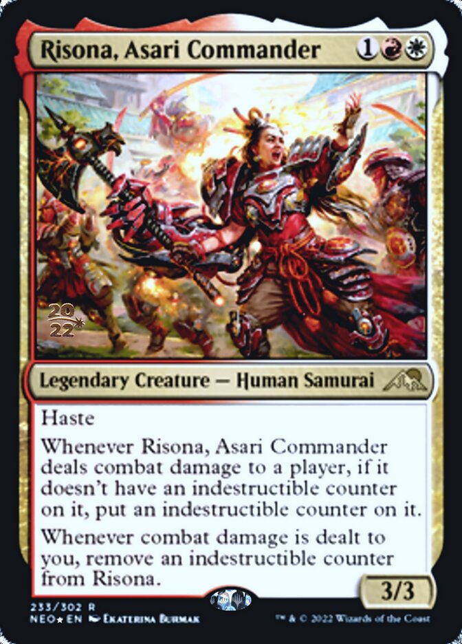 Risona, Asari Commander [Kamigawa: Neon Dynasty Prerelease Promos] - Destination Retro