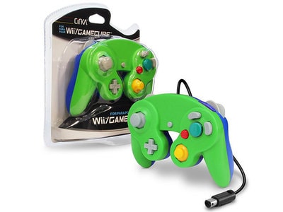 Wii / GameCube - Wired Controller - Green/Blue - Destination Retro