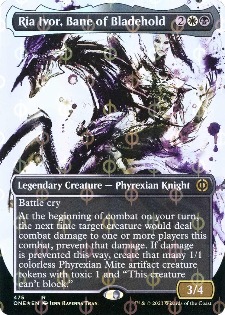 Ria Ivor, Bane of Bladehold (Borderless Ichor Step-and-Compleat Foil) [Phyrexia: All Will Be One] - Destination Retro