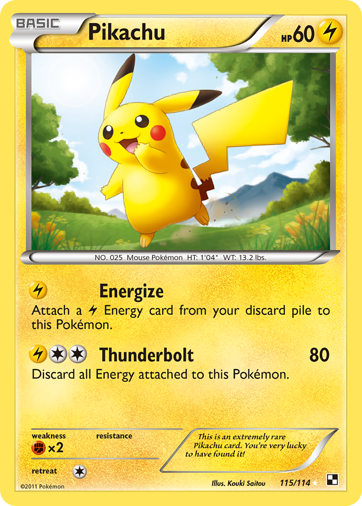 Pikachu (115/114) [Black & White: Base Set] - Destination Retro