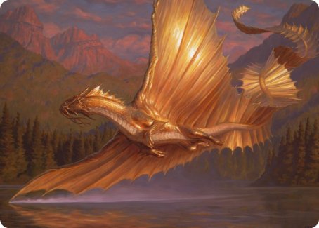 Adult Gold Dragon Art Card [Dungeons & Dragons: Adventures in the Forgotten Realms Art Series] - Destination Retro