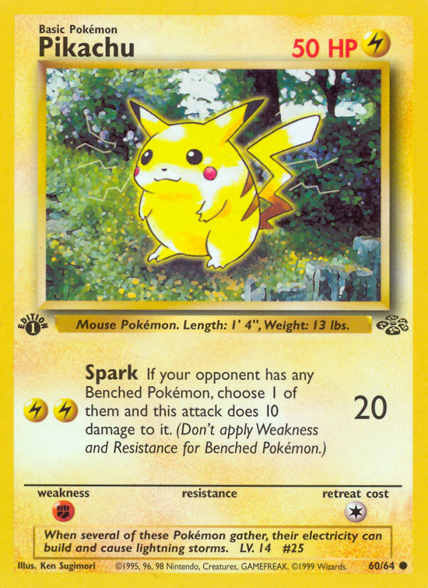 Pikachu (60/64) [Jungle 1st Edition] - Destination Retro