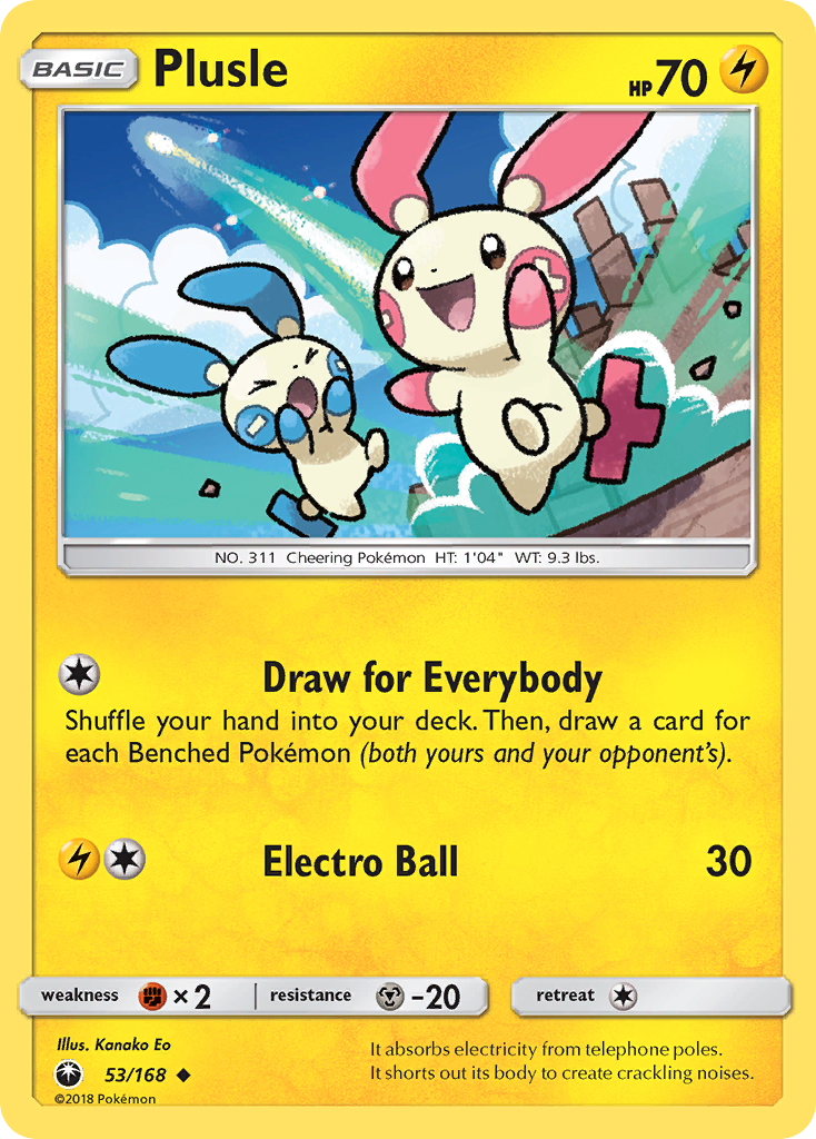 Plusle (53/168) [Sun & Moon: Celestial Storm] - Destination Retro