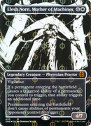 Elesh Norn, Mother of Machines (Borderless Ichor Step-and-Compleat Foil) [Phyrexia: All Will Be One] - Destination Retro