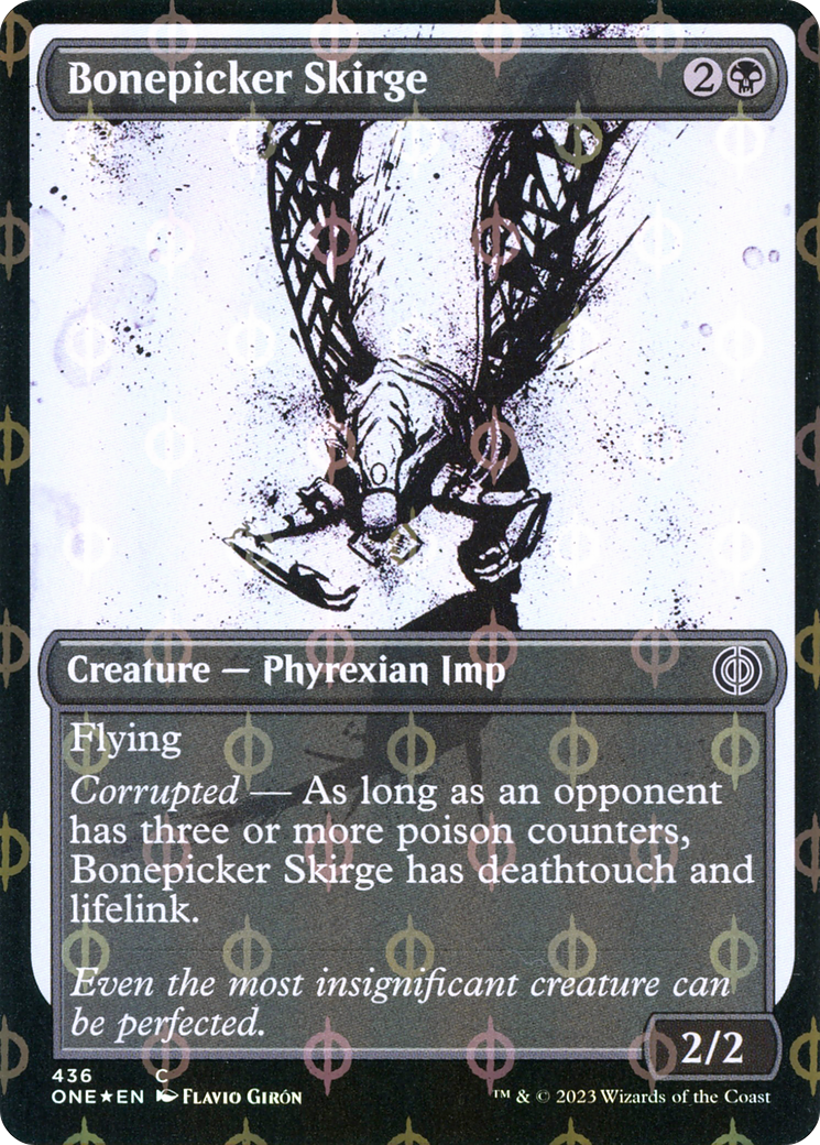 Bonepicker Skirge (Showcase Ichor Step-and-Compleat Foil) [Phyrexia: All Will Be One] - Destination Retro