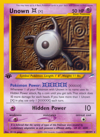 Unown [X] (30/105) [Neo Destiny 1st Edition] - Destination Retro