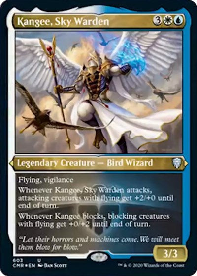 Kangee, Sky Warden (Foil Etched) [Commander Legends] - Destination Retro