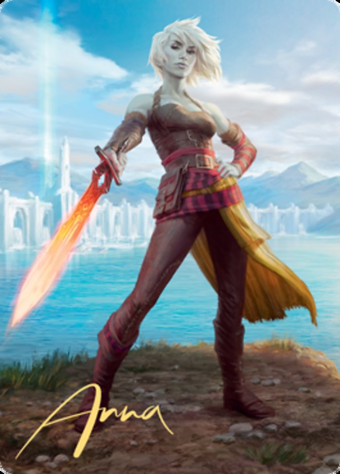Nahiri, Heir of the Ancients 1 Art Card (Gold-Stamped Signature) [Zendikar Rising Art Series] - Destination Retro