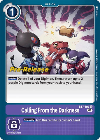 Calling From the Darkness [BT7-107] [Next Adventure Pre-Release Cards] - Destination Retro