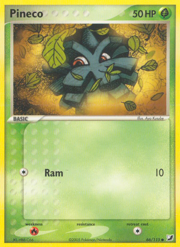 Pineco (66/115) [EX: Unseen Forces] - Destination Retro