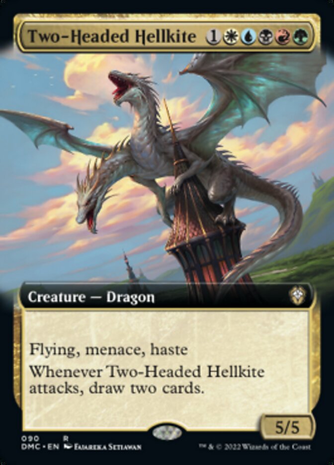 Two-Headed Hellkite (Extended Art) [Dominaria United Commander] - Destination Retro