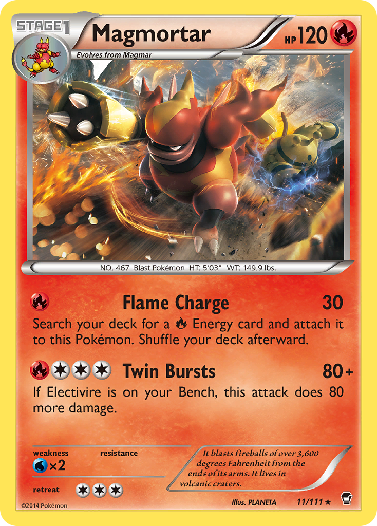 Magmortar (11/111) [XY: Furious Fists] - Destination Retro