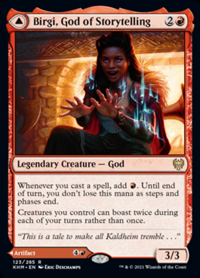 Birgi, God of Storytelling // Harnfel, Horn of Bounty [Kaldheim] - Destination Retro