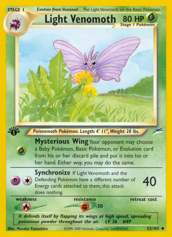 Light Venomoth (53/105) [Neo Destiny 1st Edition] - Destination Retro