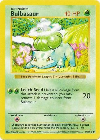 Bulbasaur (44/102) [Base Set Shadowless Unlimited] - Destination Retro
