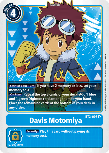 Davis Motomiya [BT3-093] [Release Special Booster Ver.1.5] - Destination Retro