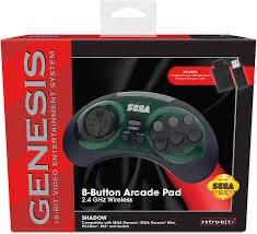 Retro Bit Genesis 8 Button Arcade Pad Shadow - Sega Genesis - Destination Retro