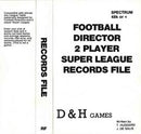 Football Director 2 Player Super League Records File - ZX Spectrum - Destination Retro