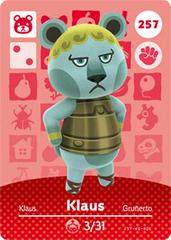 Klaus #257 [Animal Crossing Series 3] - Amiibo Cards - Destination Retro