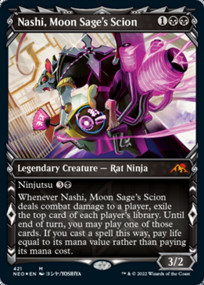 Nashi, Moon Sage's Scion (Showcase) (Foil Etched) [Kamigawa: Neon Dynasty] - Destination Retro