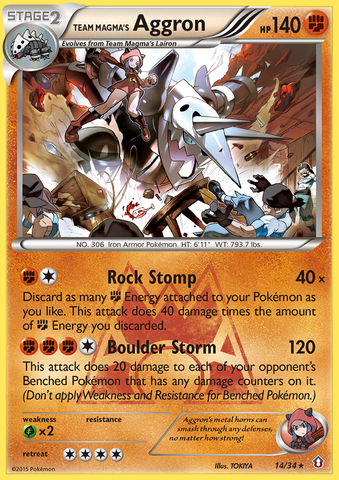 Team Magma's Aggron (14/34) [XY: Double Crisis] - Destination Retro