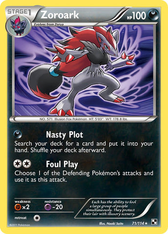 Zoroark (71/114) (Cracked Ice Holo) (Blister Exclusive) [Black & White: Base Set] - Destination Retro