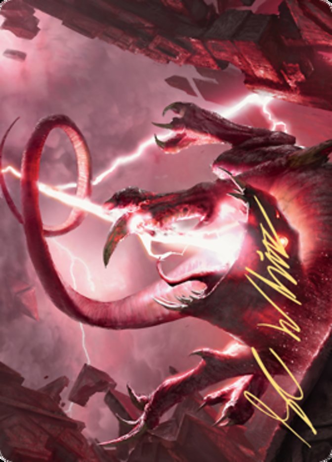 Thundering Rebuke Art Card (Gold-Stamped Signature) [Zendikar Rising Art Series] - Destination Retro