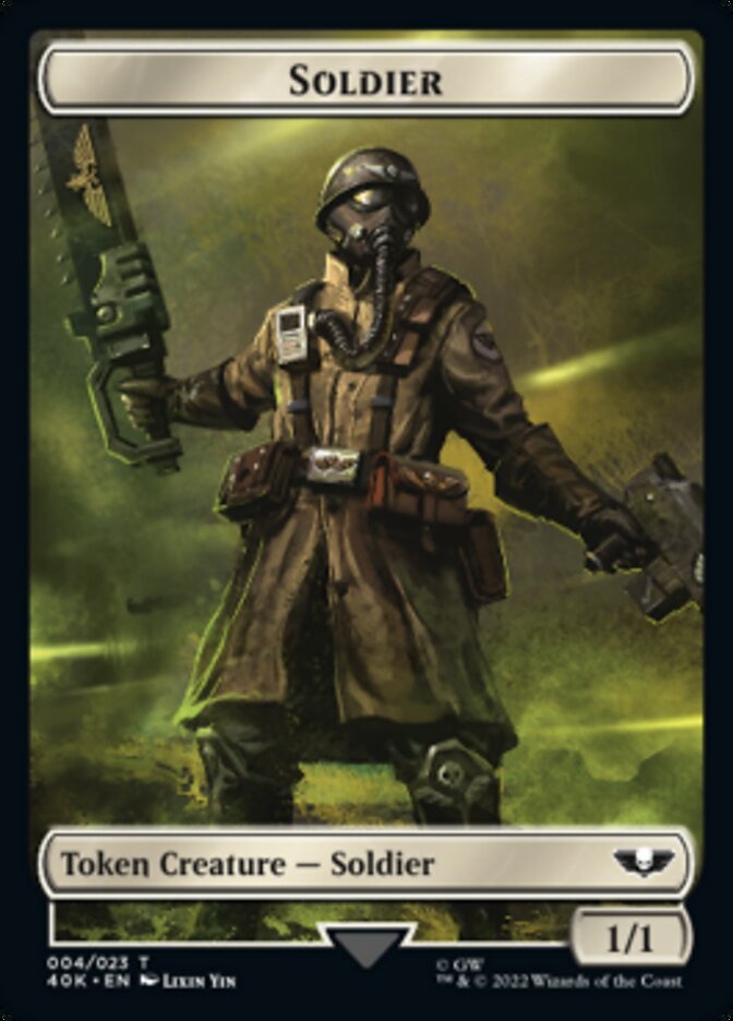 Soldier (004) // Arco-Flagellant Double-sided Token (Surge Foil) [Universes Beyond: Warhammer 40,000 Tokens] - Destination Retro