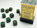 SUPPLIES - DICE - CHX 25815- OPAQUE 36D6 DUSTY GREEN/COPPER 12MM - Destination Retro