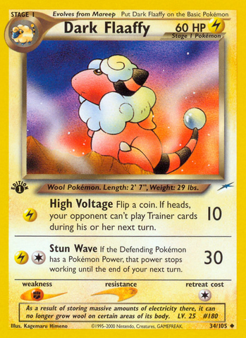 Dark Flaaffy (34/105) [Neo Destiny 1st Edition] - Destination Retro