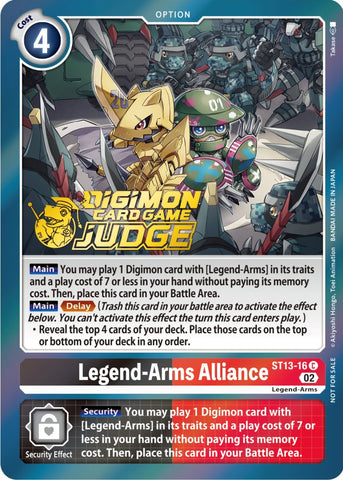 Legend-Arms Alliance [ST13-16] (Judge Pack 3) [Starter Deck: Ragnaloardmon Promos] - Destination Retro