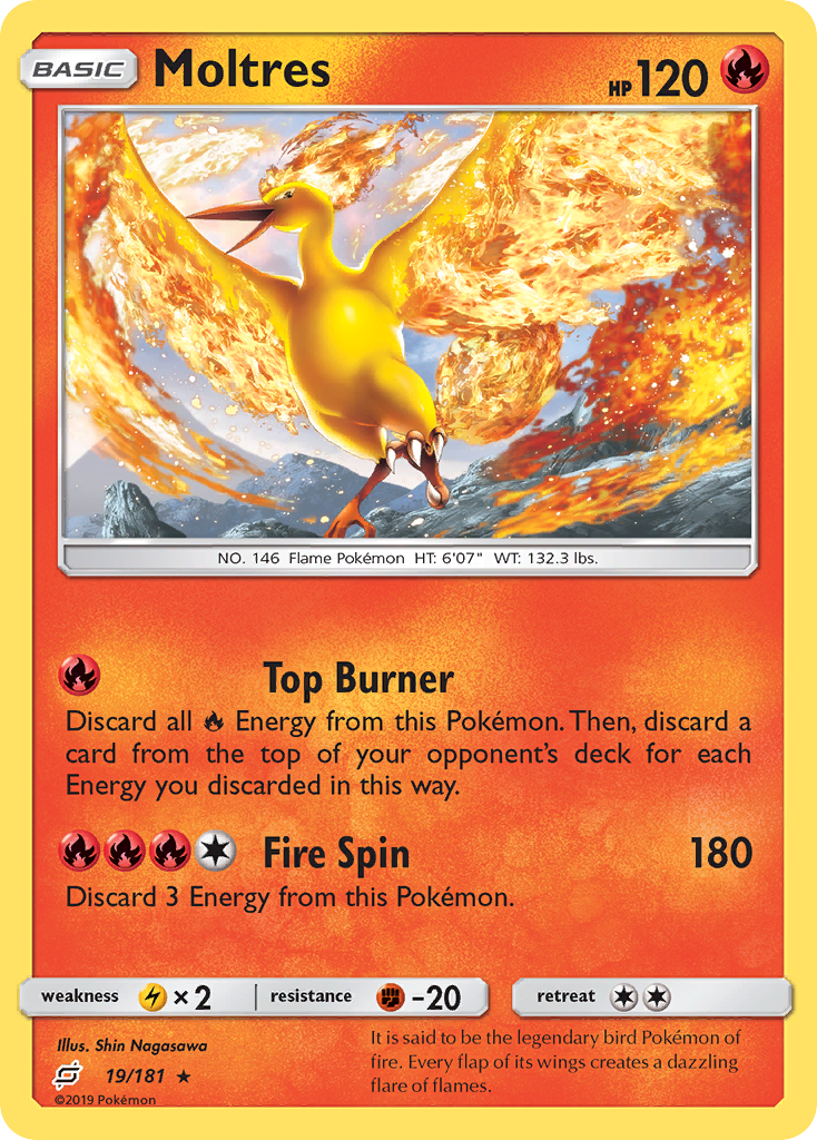 Moltres (19/181) [Sun & Moon: Team Up] - Destination Retro