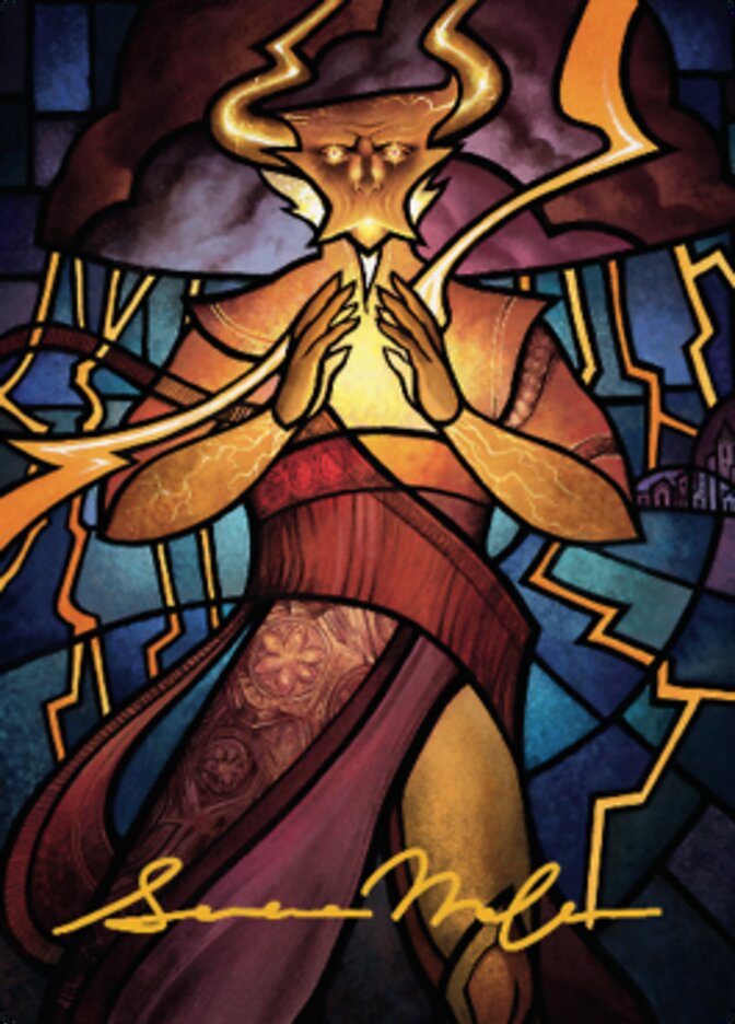 Najal, the Storm Runner Art Card (Gold-Stamped Signature) [Dominaria United Art Series] - Destination Retro